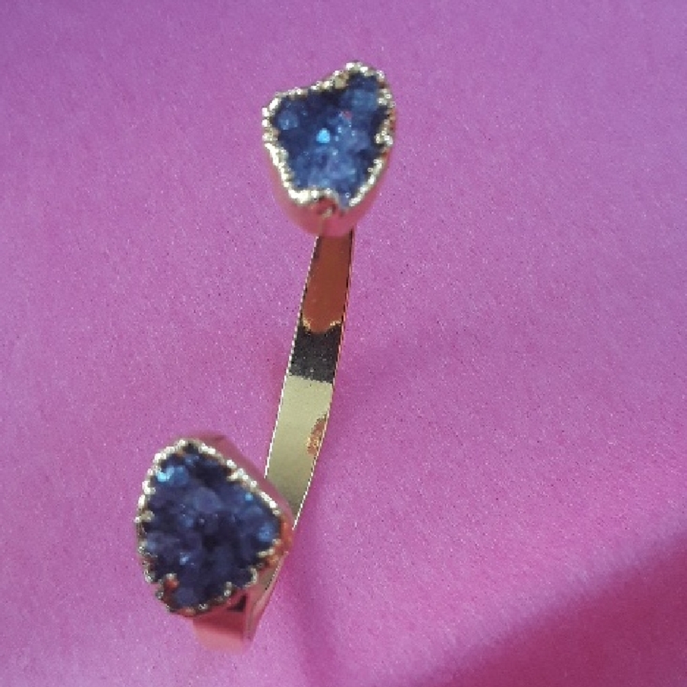 Gold and Amethyst Women's Bracelet Cuff